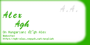 alex agh business card